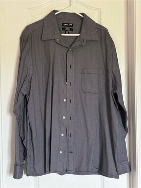Kirkland Signature Black and White Microdot Dress Shirt